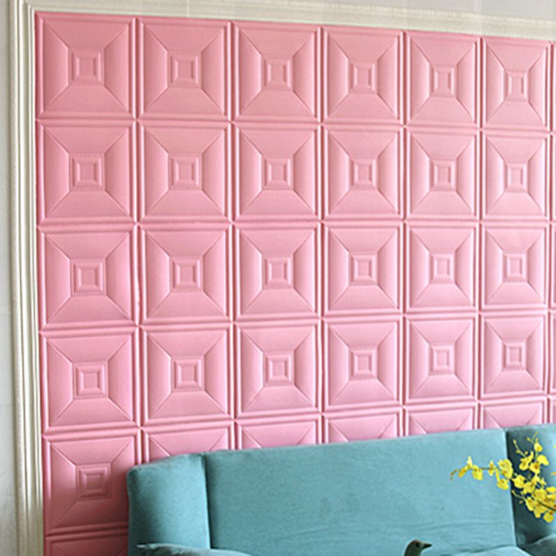 Glam peel and stick wall covering made of foam with 3D embossed panel