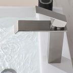 Industrial Faucets Faucet Stainless Steel Lever Handles Waterfall Spout Bathroom Faucet