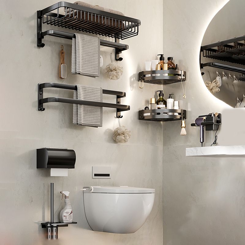 Modern Bathroom Accessories Set Black Bath Shelf Bath Accessories Set