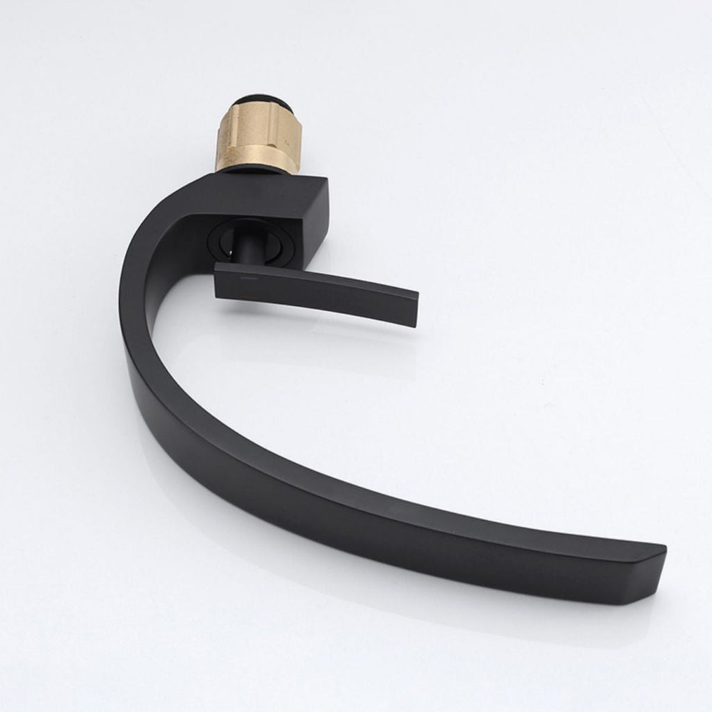 Waterfall Spout Widespread Faucet Modern Lever Handles Faucet
