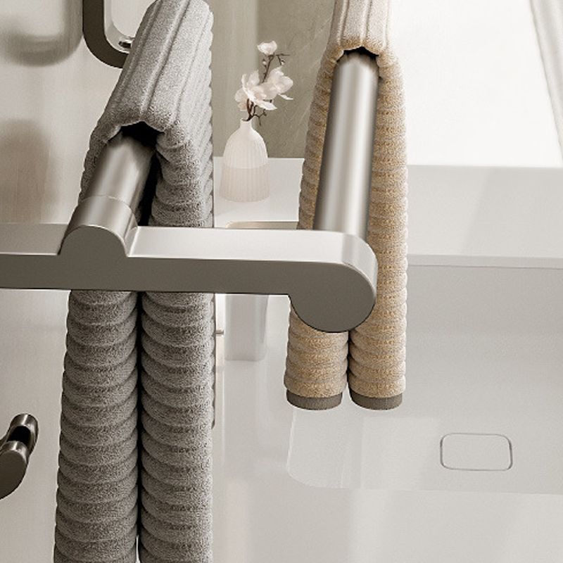 Modern Bathroom Accessories Set in Gray with Bathroom Shelf/Towel Holder/Robe Hooks & Paper Holder