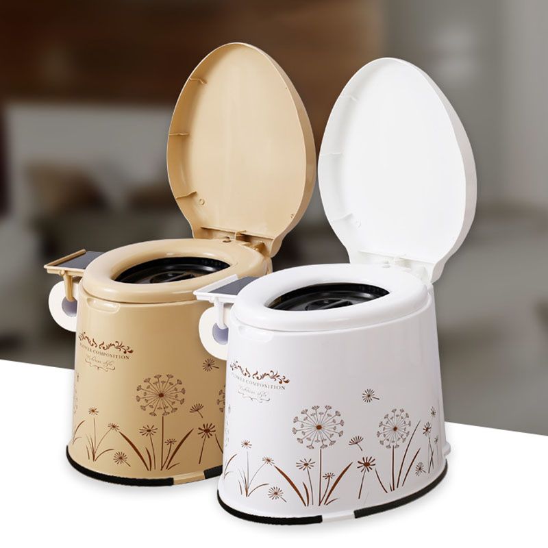 Modern Plastic Floor-Mounted Toilet Bowl with Seat for the Bathroom