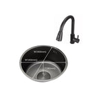 Kitchen Sink Round Single Bowl Color and Scratch Resistant Under-mounted Stainless Steel Kitchen Sink