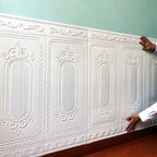 Glam Style Wall Cladding Living Room Peel and Stick 3D Embossed Waterproof Wall Cladding
