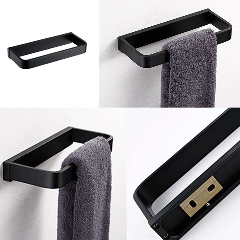 Black Bathroom Accessories Hardware Set with Towel Rail and Bath Shelf