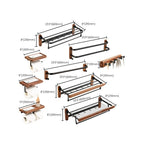 Walnut Brown Bathroom Accessory Set Metal Folding Bath Hardware Set