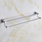 Contemporary Bathroom Accessories Hardware Set made of silver metal