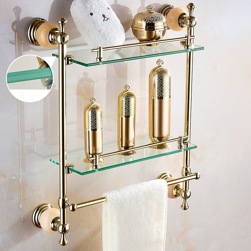Modern bathroom accessories as a single piece or as a set in gold