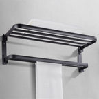 Modern Bathroom Accessory Set Matte Black/Grey Bathroom Shelf/Towel Holder & Paper Holder
