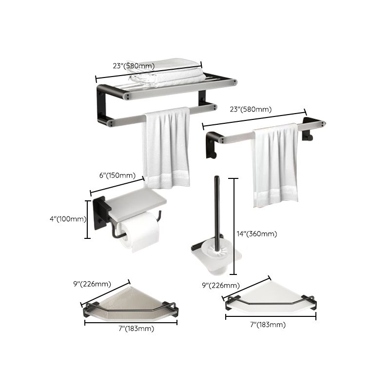 Modern Bathroom Accessories Set Bathroom Shelf Towel Holder Black Bathroom Accessories Set