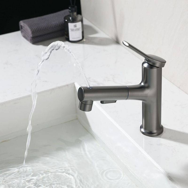 Modern Basin Faucet Copper Single Handle Low Arc Basin Faucet for Bathroom