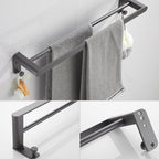 Modern Gray Bathroom Accessory as Individual Piece or as Set Made of Metal