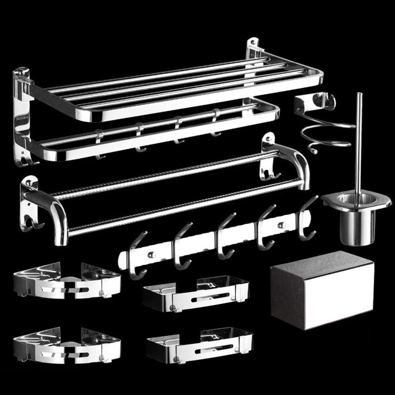 Modern Stainless Steel Bathroom Set Silver Bathroom Accessory Set