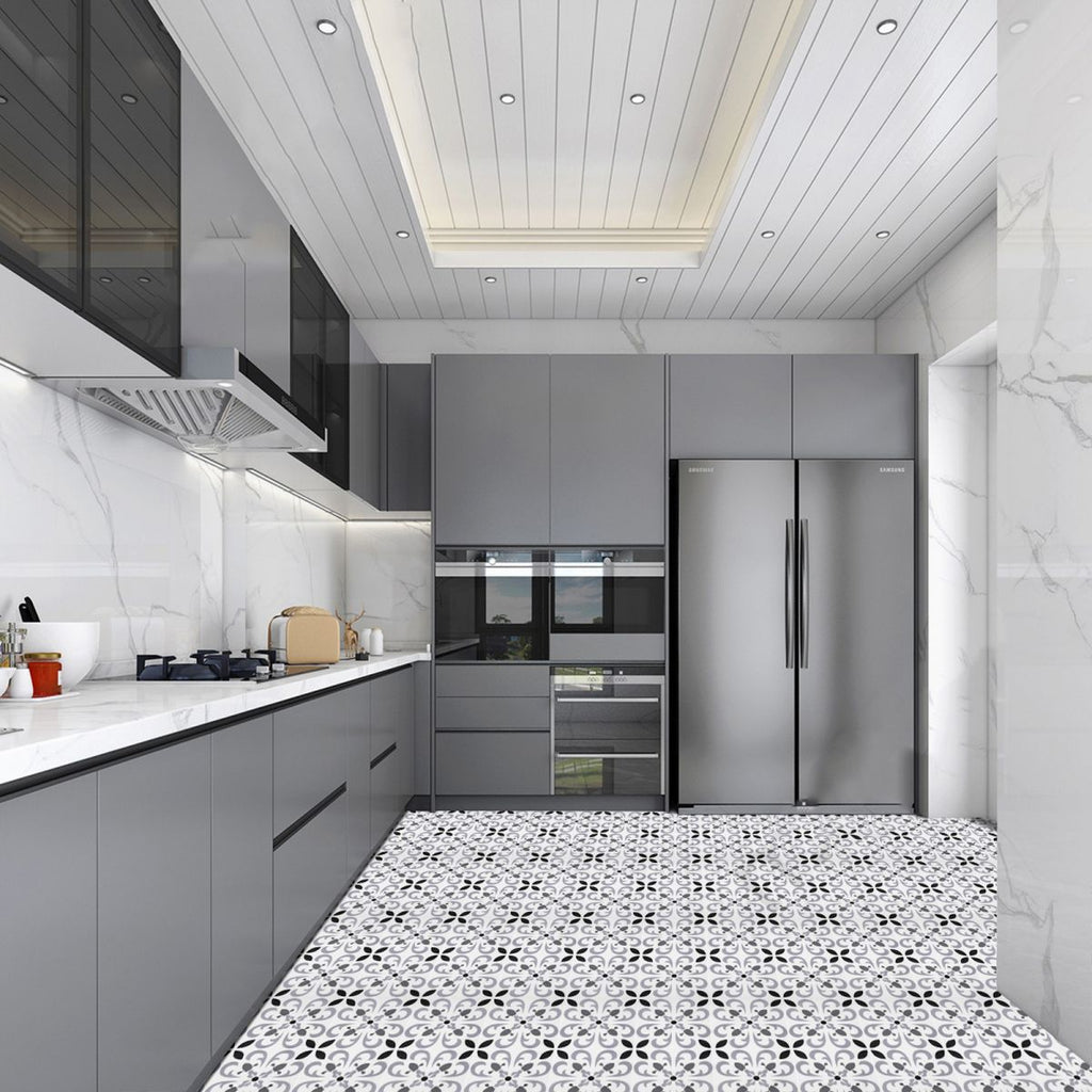 Peel & Stick Vinyl Flooring Lightly patterned vinyl flooring with a matte sheen