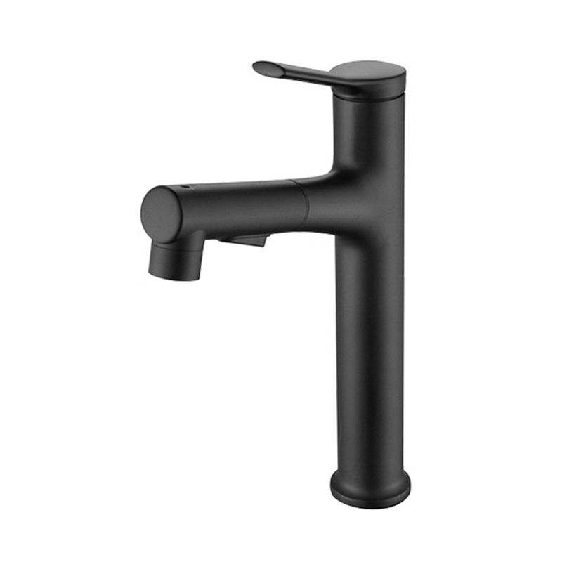Modern Style Extendable Vessel Faucet Single Handle Low Arc Copper Vessel Faucet
