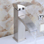 Cubic Chrome Bathroom Faucet Low Arc Single Lever Basin Faucet