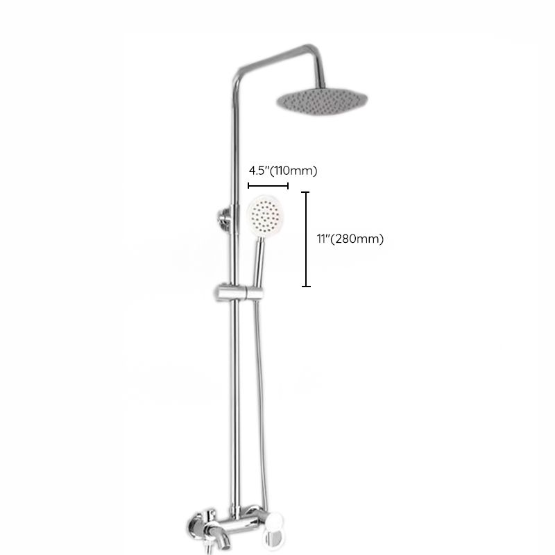 Modern adjustable swivel shower head metal shower fixture on the wall
