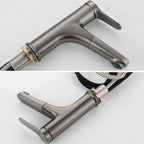 Modern Style Extendable Ship Faucet Copper Single Handle Sink Faucet for the Bathroom