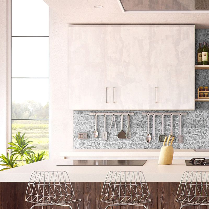 Mosaic Tiles Waterproof Peel and Stick Wall Tile with Hexagonal Shape
