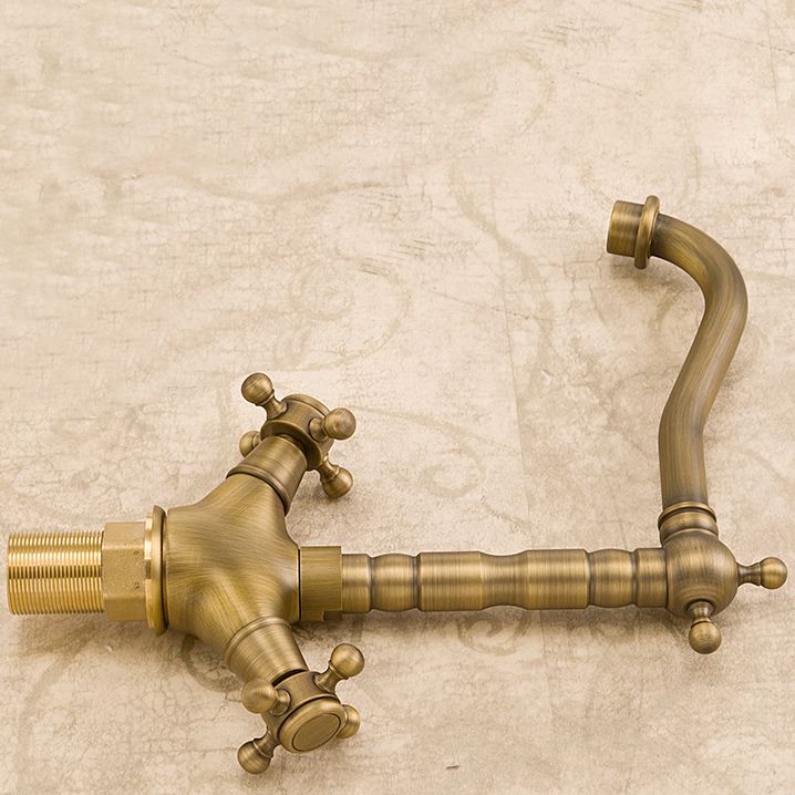 Industrial Widespread Bathroom Faucet Cross Handle Medium Sink Faucet