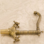 Industrial Widespread Bathroom Faucet Cross Handle Medium Sink Faucet