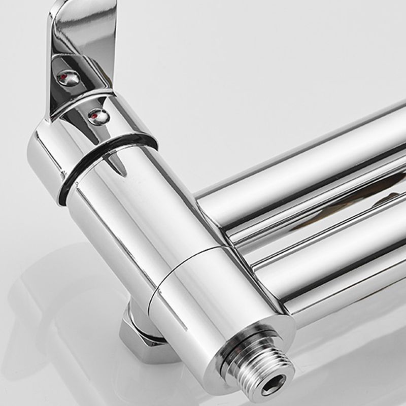 Wall-mounted metal swivel bathtub filler with single lever handle