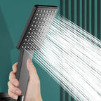 Contemporary Handheld Supercharged Showerhead Square Turbo Spray Head