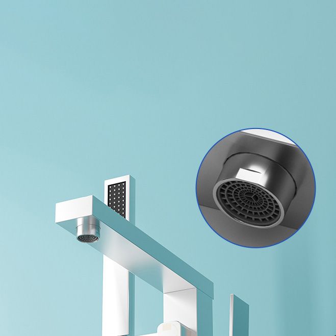 Modern Freestanding Bathtub Faucet Copper Floor Mounted Freestanding Bathtub Faucet