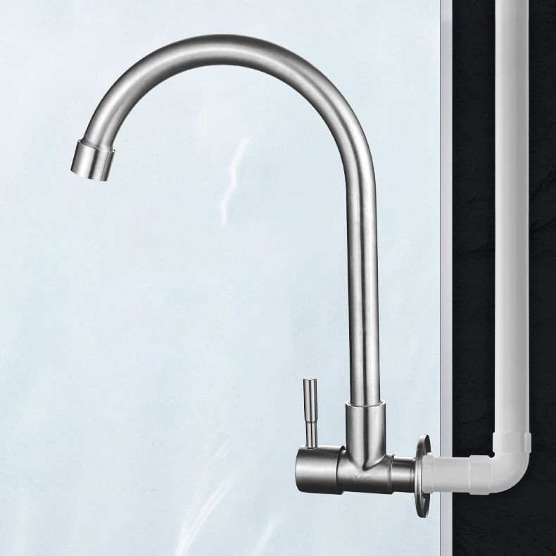 Modern Bridge Water Faucet 304 Stainless Steel Knob Handle Swivel Spout Wall Mounted Faucet
