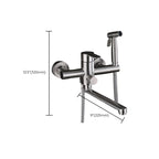 Wall-mounted metal bathtub filling low arch swivel bathtub mixer