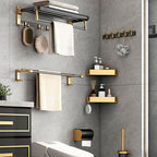 Modern Bathroom Accessories Set Paper Holder Towel Bar Black Bathroom Accessories Set