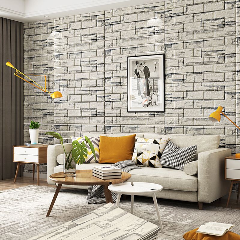 Industrial Wall Panel 3D Brick Wall Panels Waterproof Stickers Wall Tiles Set of 10