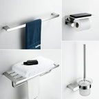 Contemporary bathroom accessories single item or in set in silver