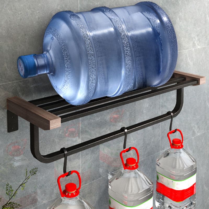 7-piece bathroom accessory set metal bath set with wood accents