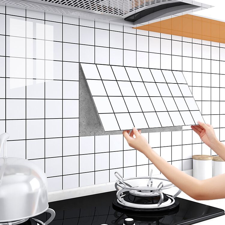 Rectangular PVC 12" X 23" 6-Pack Peel and Stick Wall Tile Kitchen and Bathroom Back Splash