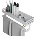 2-piece modern bathroom accessory set White rectangular bath shelf
