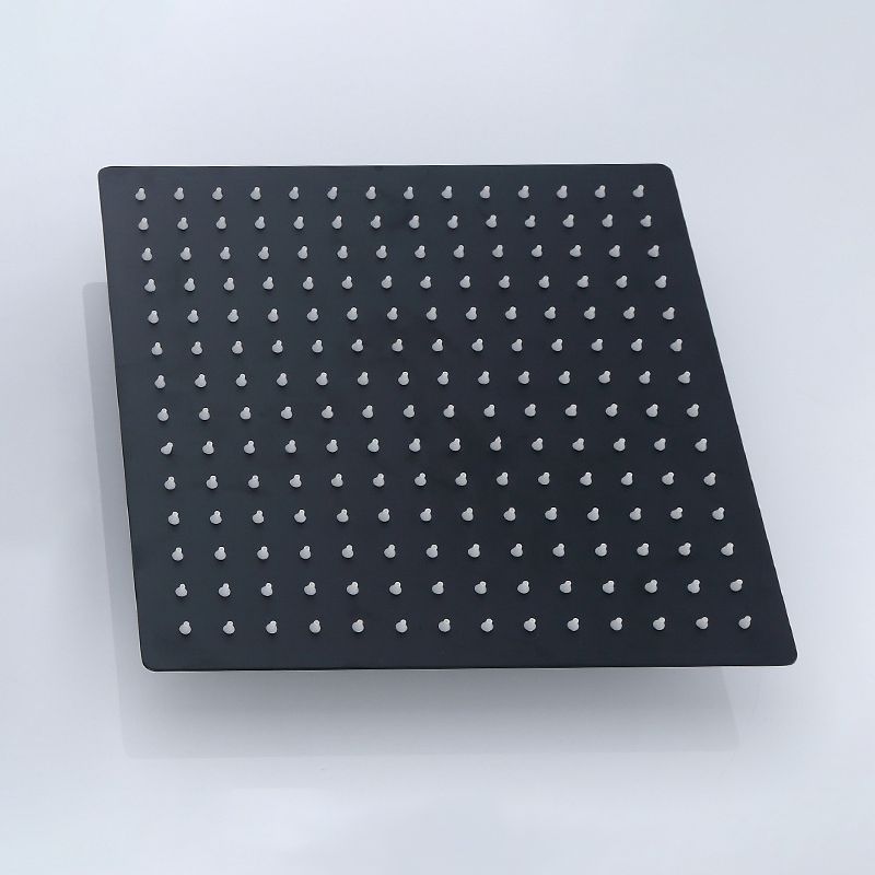 Black Square Fixed Shower Head Modern Style Wall Mounted Shower Head