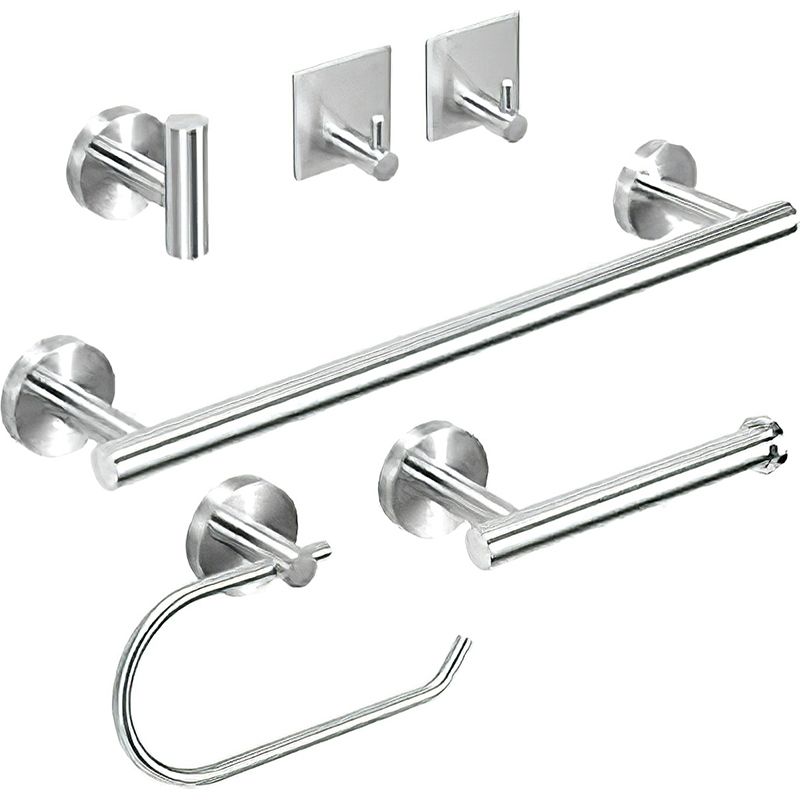 Metal Simple Bathroom Accessories as a Single Piece or in a Set in Silver