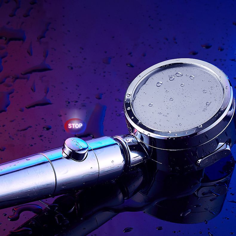 Contemporary Handheld Showerhead Round 3 Setting Sprayhead in Silver