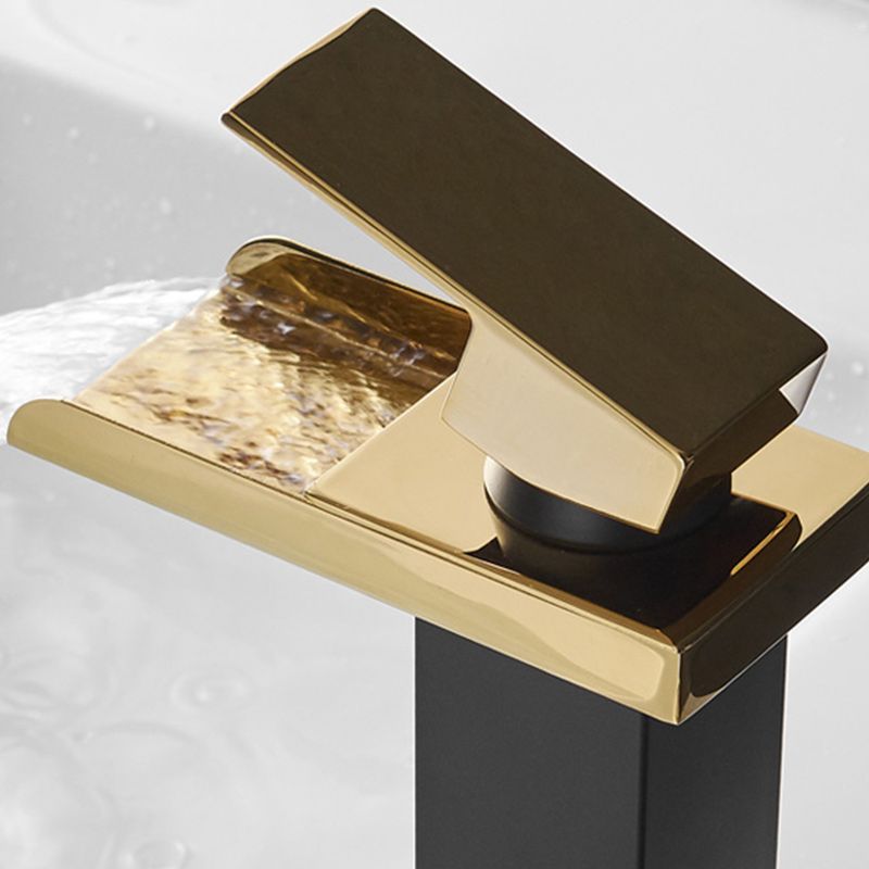 Waterfall spout basin tap lever handle square basin tap