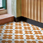 Square Inner Layer Vinyl Flooring Flower Pattern Peel and Stick Waterproof Vinyl Flooring