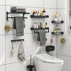 Modern Bathroom Accessories Black Paper Holder Bathroom Shelf Bathroom Accessory Set