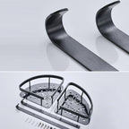 Contemporary 8-piece Bathroom Accessory Set Matte Black Bathroom Shelf/Paper Holder/Towel Hook
