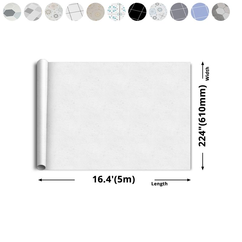 Modern Vinyl Floor Planks Peel & Stick Grid Print PVC Flooring