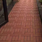 Contemporary Engineered Floor Tile Wire-Brushed Click-Lock Wood Floor for Patio Garden
