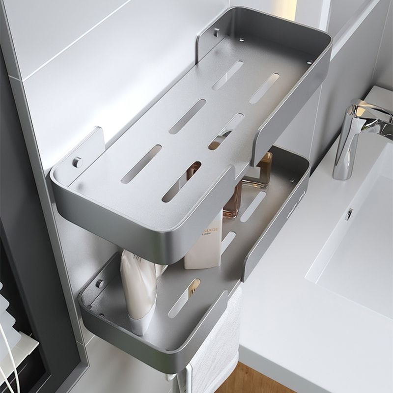 3-piece modern bathroom hardware set aluminum bathroom shelf in gray
