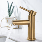 1-Handle Gold Nickel Wide-Running Faucet Single Hole Lever Sink Faucet with Drain