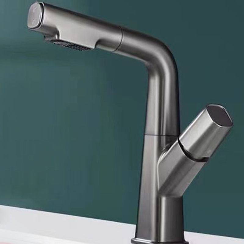 Modern Centerset Bathroom Faucet Solid Color Copper Sink Faucet