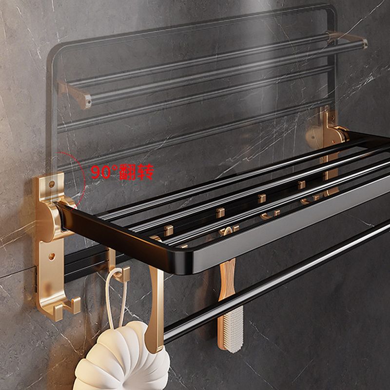 Black and Brass Bathroom Hardware Set Modern Stainless Steel Bathroom Shelf/Towel Holder/Paper Holder