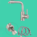 Swivel Bathroom Faucet Contemporary Design Vessel Faucet with Stainless Steel